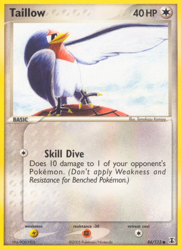 Taillow Pokemon card (86/113, Delta Species)