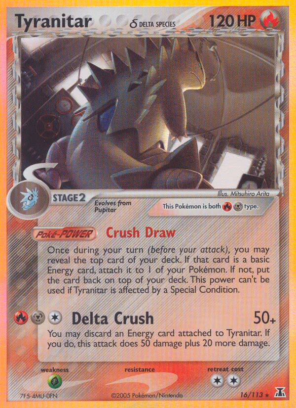 Tyranitar δ Pokemon card (16/113, Delta Species)