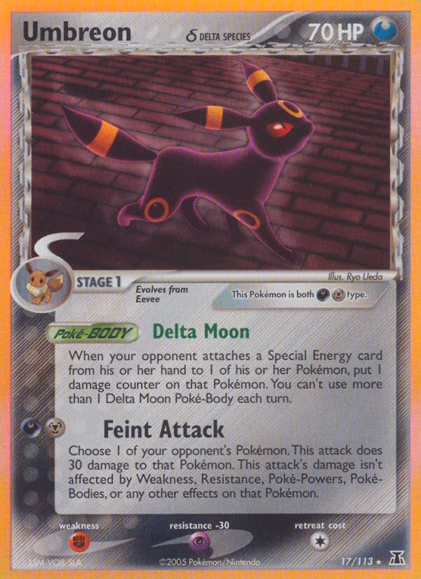 Umbreon δ Pokemon card (17/113, Delta Species)