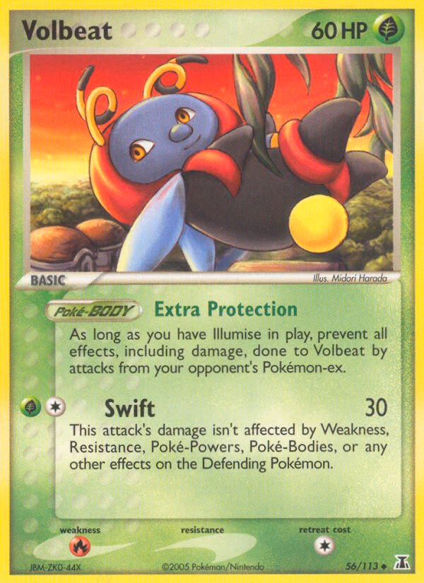 Volbeat Pokemon card (56/113, Delta Species)