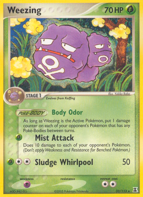 Weezing Pokemon card (33/113, Delta Species)