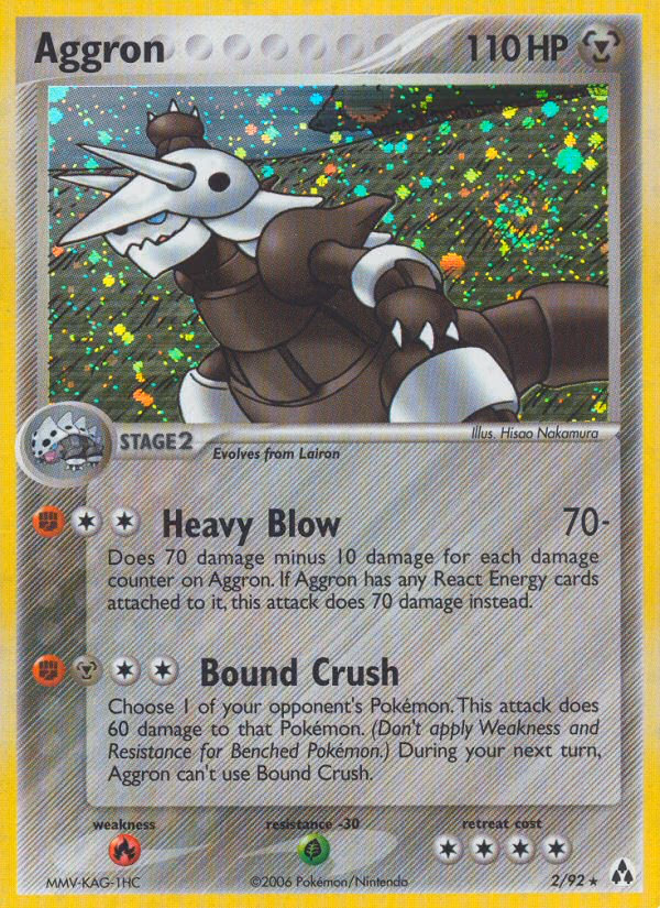 Aggron Pokemon card (2/92, Legend Maker)