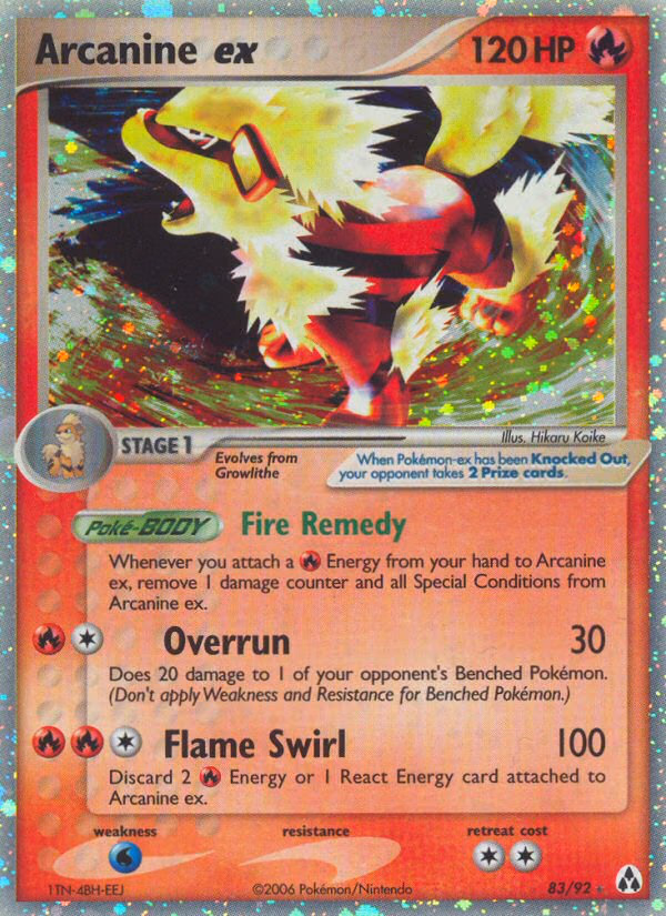 Arcanine ex Pokemon card (83/92, Legend Maker)