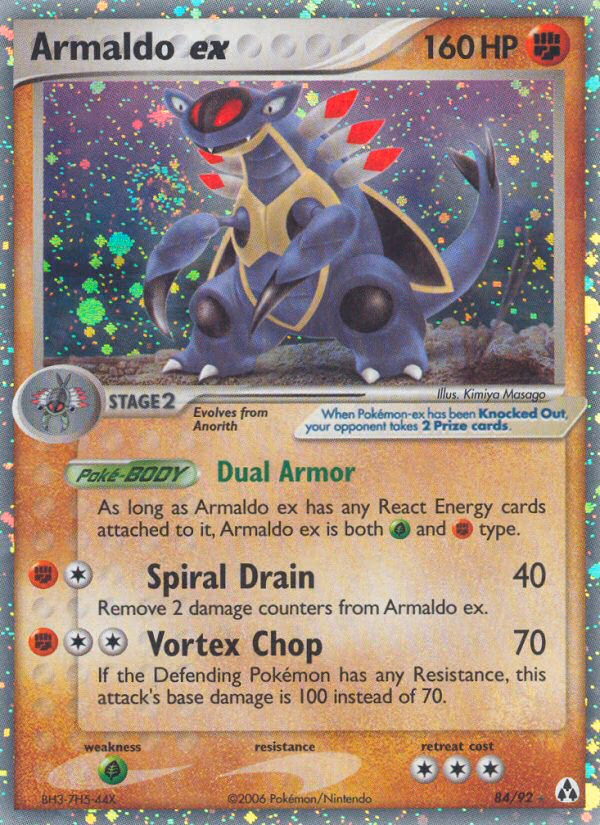 Armaldo ex Pokemon card (84/92, Legend Maker)