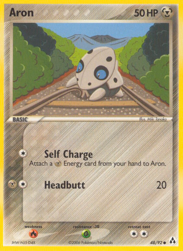Aron Pokemon card (48/92, Legend Maker)