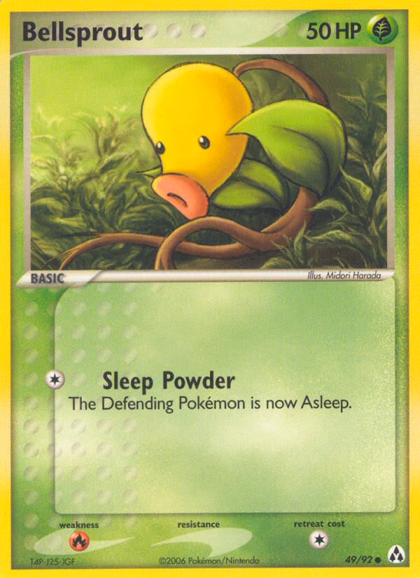 Bellsprout Pokemon card (49/92, Legend Maker)