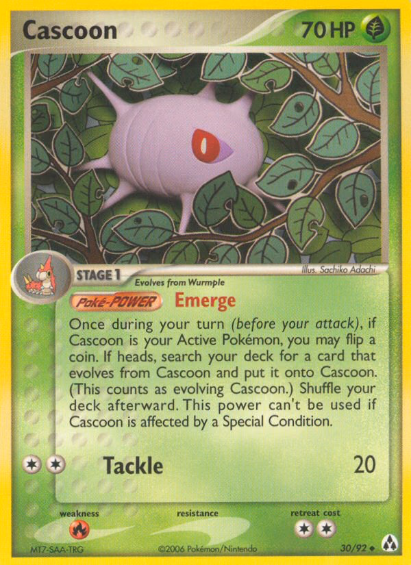Cascoon Pokemon card (30/92, Legend Maker)