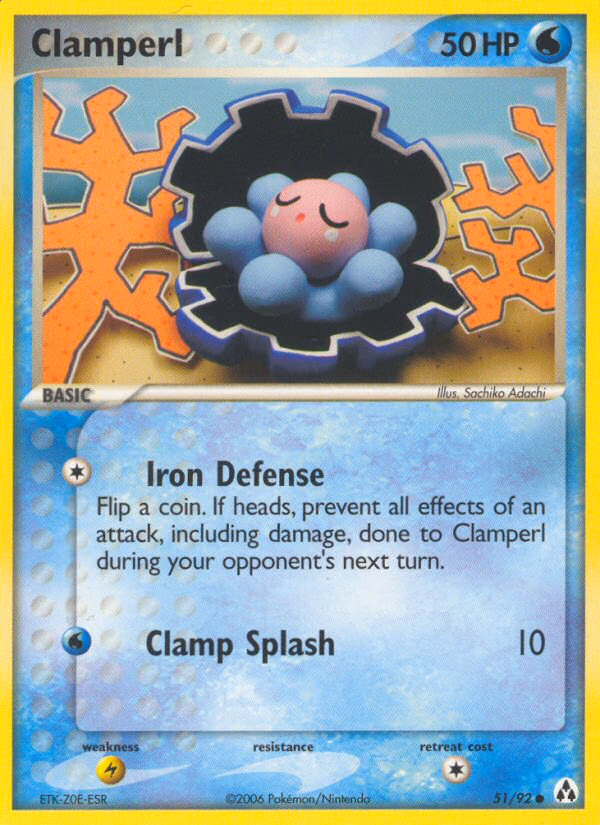 Clamperl Pokemon card (51/92, Legend Maker)
