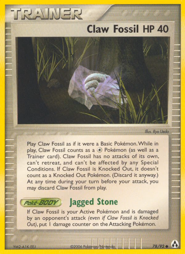 Claw Fossil Pokemon card (78/92, Legend Maker)