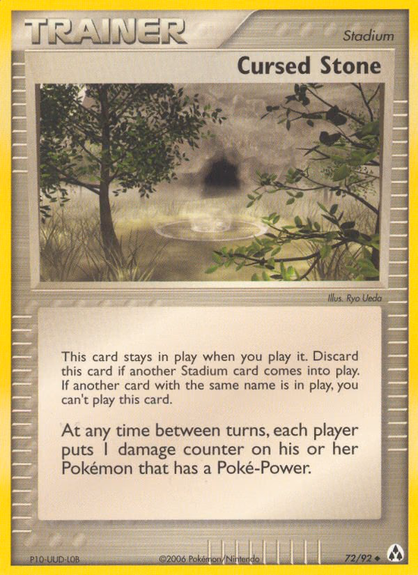 Cursed Stone Pokemon card (72/92, Legend Maker)