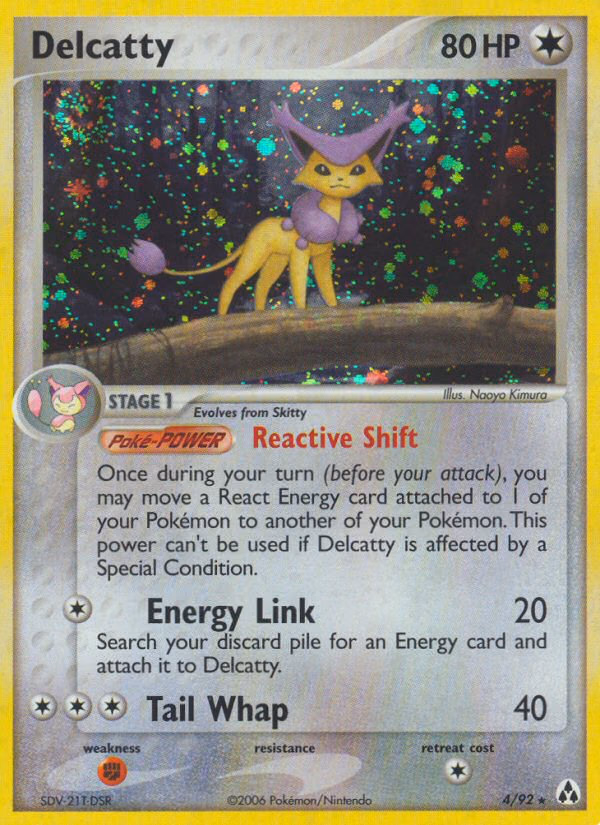 Delcatty Pokemon card (4/92, Legend Maker)