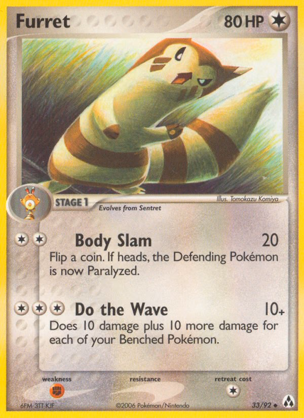 Furret Pokemon card (33/92, Legend Maker)