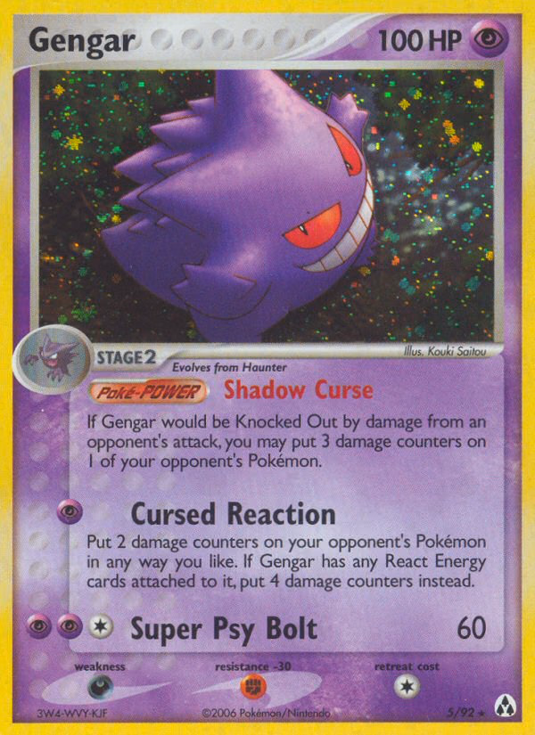 Gengar Pokemon card (5/92, Legend Maker)