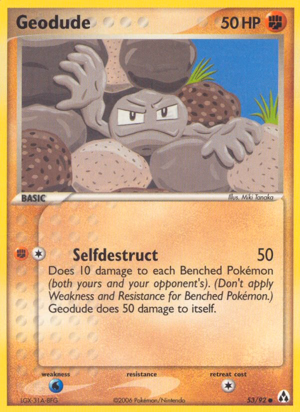 Geodude Pokemon card (53/92, Legend Maker)