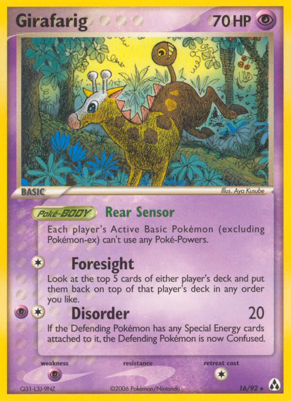 Girafarig Pokemon card (16/92, Legend Maker)