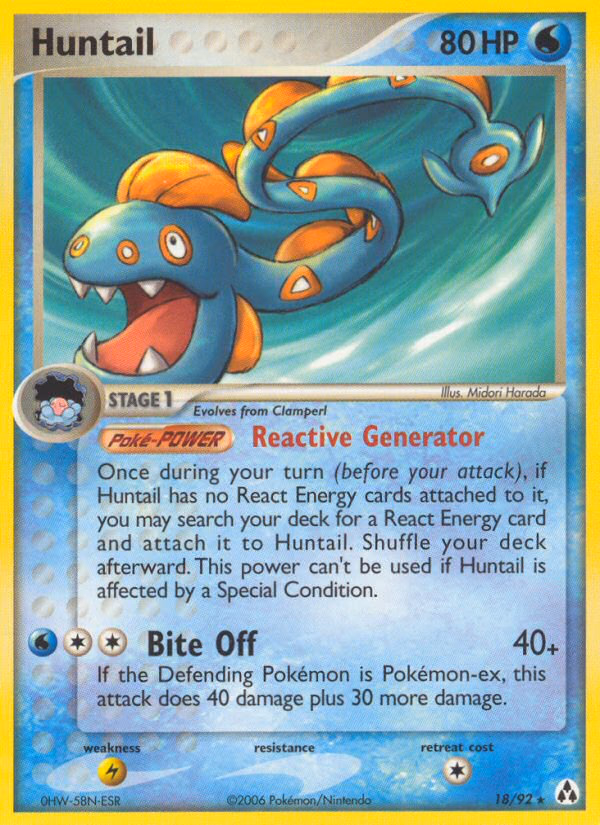 Huntail Pokemon card (18/92, Legend Maker)