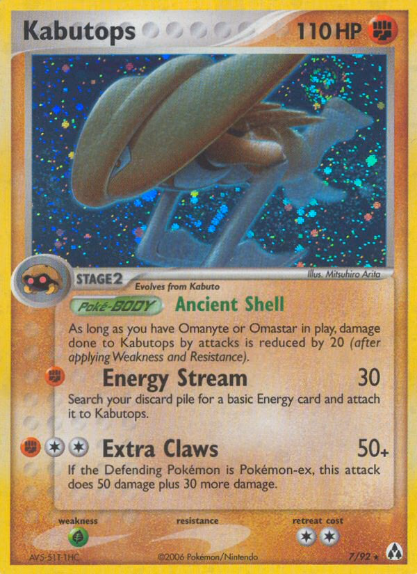 Kabutops Pokemon card (7/92, Legend Maker)
