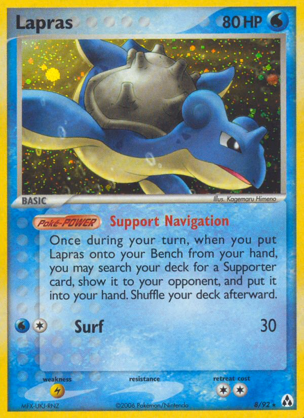 Lapras Pokemon card (8/92, Legend Maker)