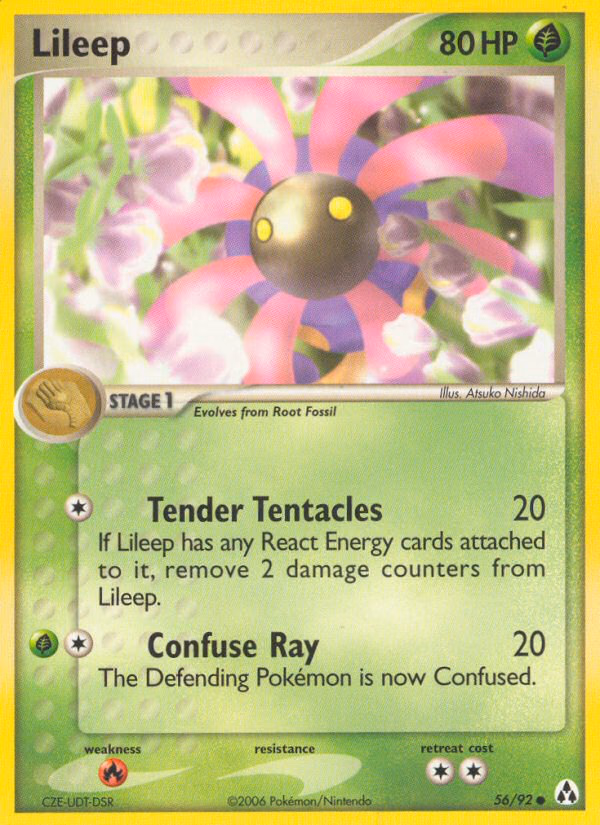 Lileep Pokemon card (56/92, Legend Maker)