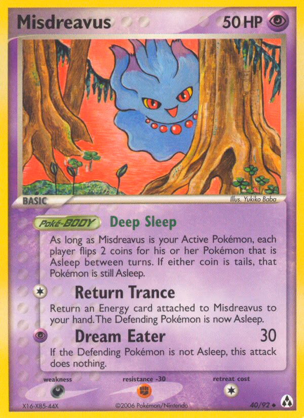 Misdreavus Pokemon card (40/92, Legend Maker)
