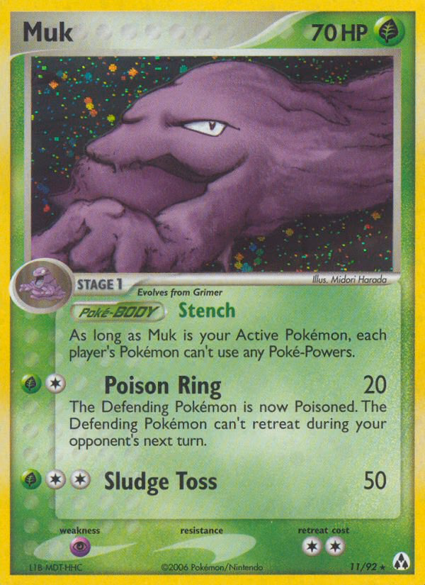 Muk Pokemon card (11/92, Legend Maker)