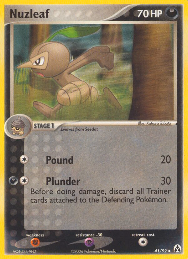 Nuzleaf Pokemon card (41/92, Legend Maker)