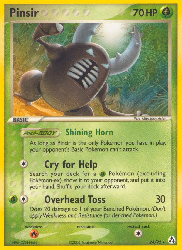 Pinsir Pokemon card (24/92, Legend Maker)