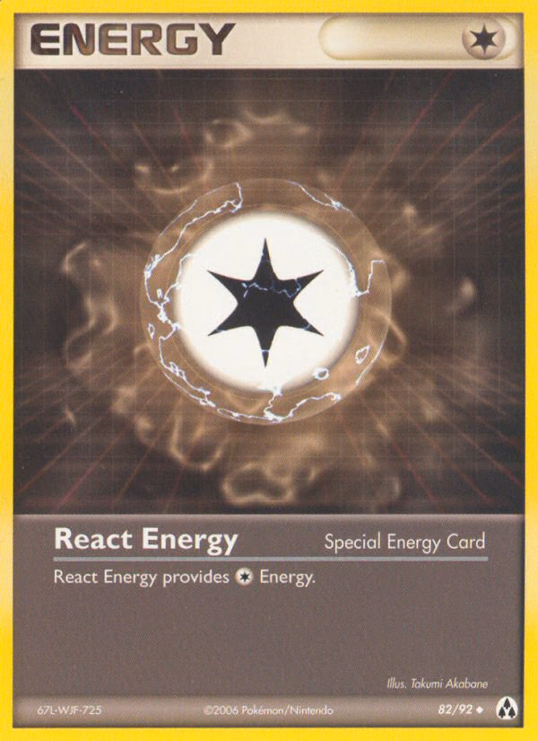 React Energy Pokemon card (82/92, Legend Maker)