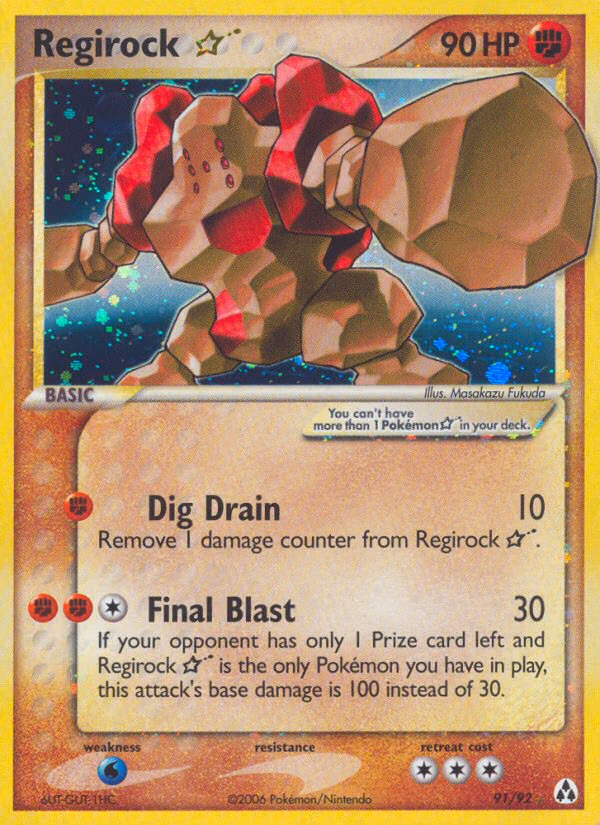Regirock ★ Pokemon card (91/92, Legend Maker)