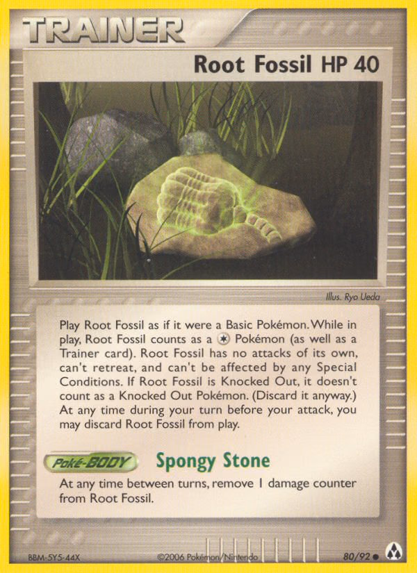 Root Fossil Pokemon card (80/92, Legend Maker)