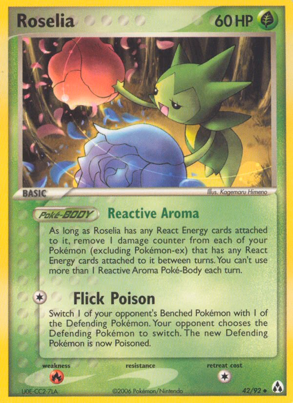 Roselia Pokemon card (42/92, Legend Maker)