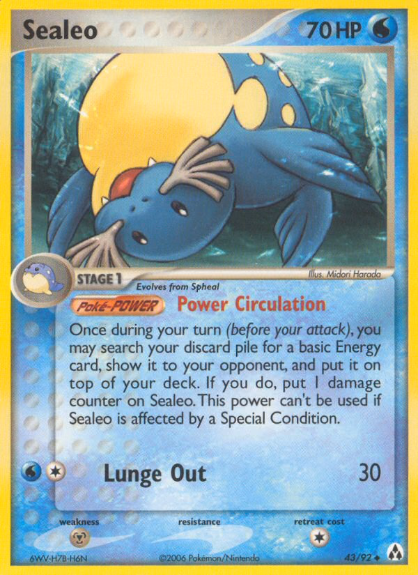 Sealeo Pokemon card (43/92, Legend Maker)