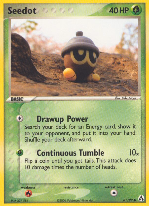 Seedot Pokemon card (61/92, Legend Maker)
