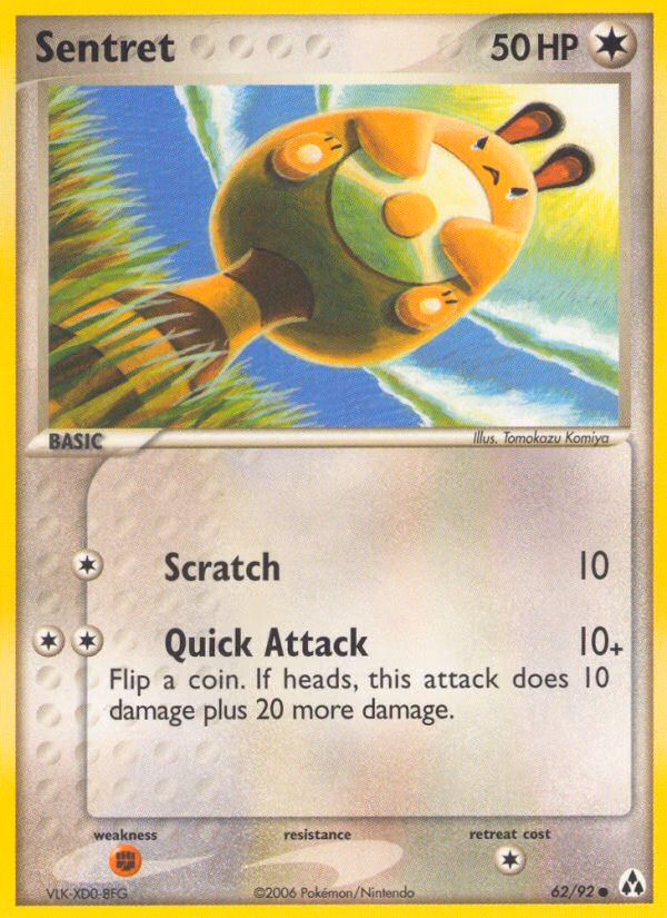 Sentret Pokemon card (62/92, Legend Maker)
