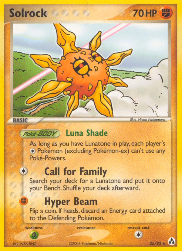 Solrock Pokemon card (25/92, Legend Maker)