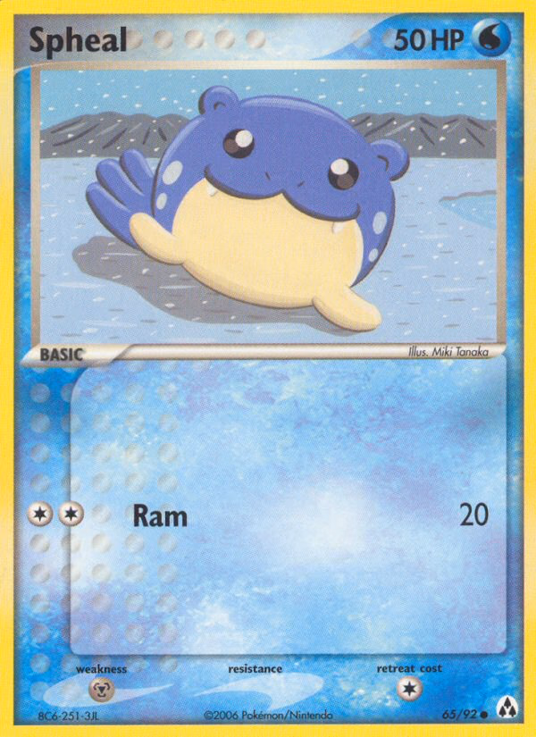 Spheal Pokemon card (65/92, Legend Maker)