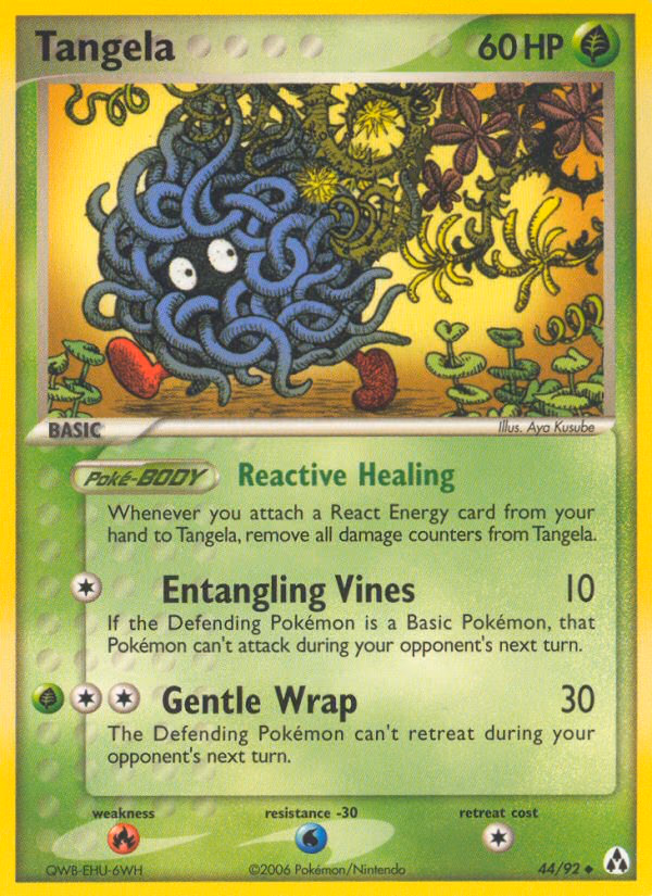 Tangela Pokemon card (44/92, Legend Maker)