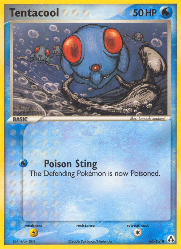 Tentacool Pokemon card (66/92, Legend Maker)