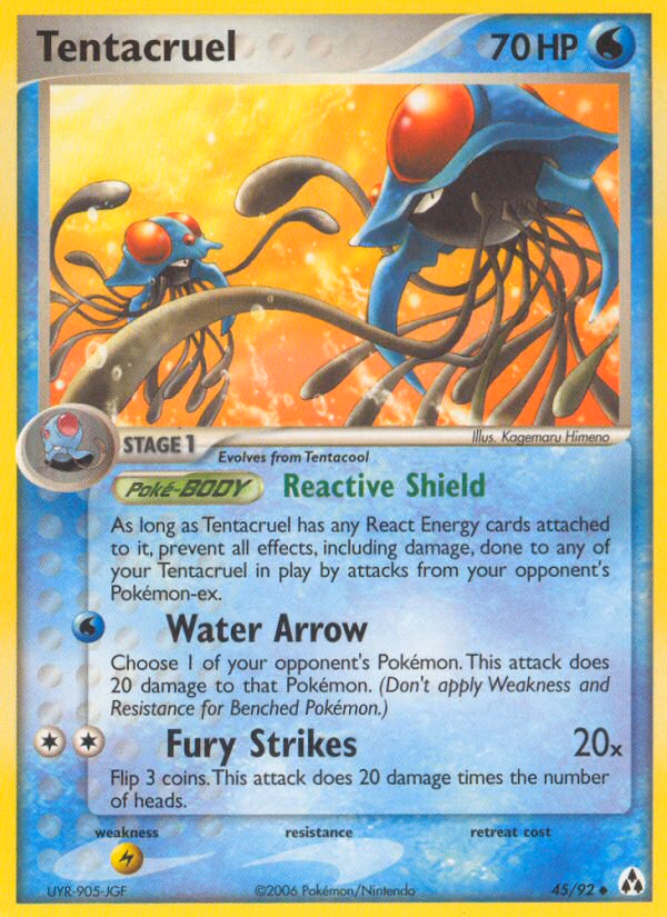Tentacruel Pokemon card (45/92, Legend Maker)