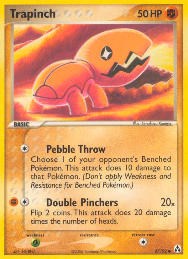 Trapinch Pokemon card (67/92, Legend Maker)