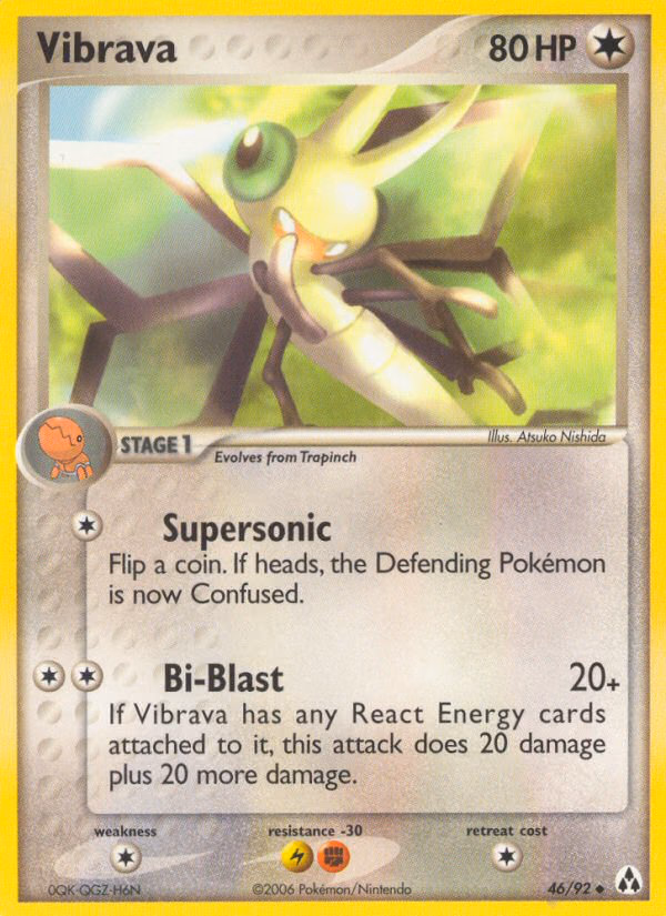 Vibrava Pokemon card (46/92, Legend Maker)