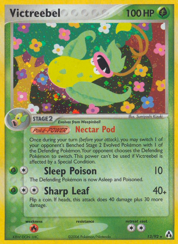 Victreebel Pokemon card (13/92, Legend Maker)