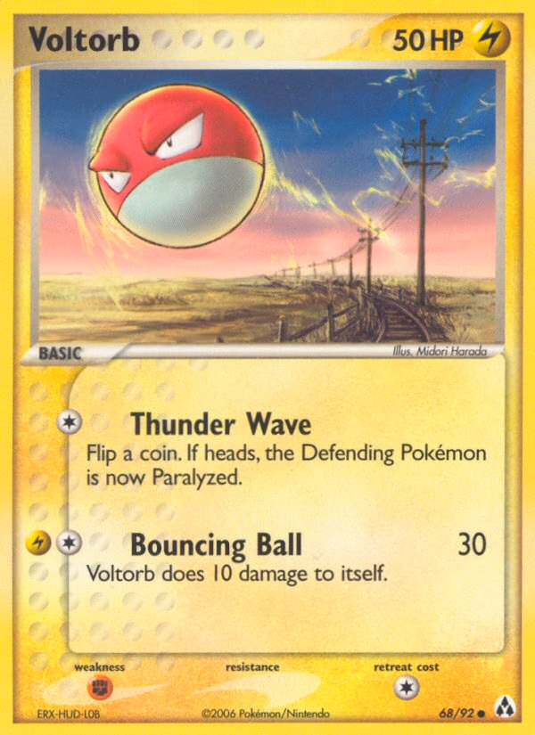Voltorb Pokemon card (68/92, Legend Maker)