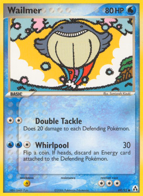 Wailmer Pokemon card (69/92, Legend Maker)