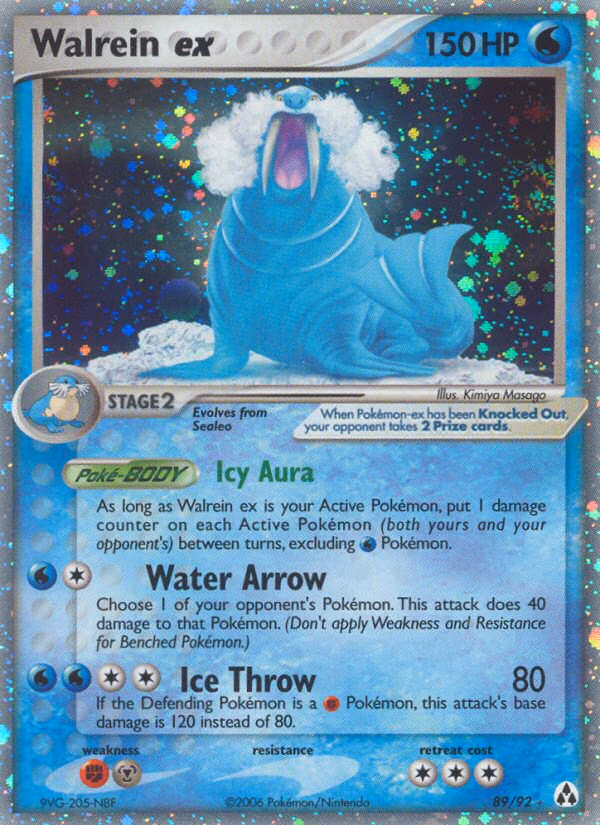 Walrein ex Pokemon card (89/92, Legend Maker)