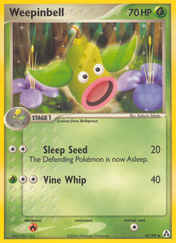 Weepinbell Pokemon card (47/92, Legend Maker)