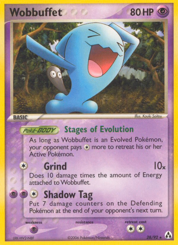 Wobbuffet Pokemon card (28/92, Legend Maker)