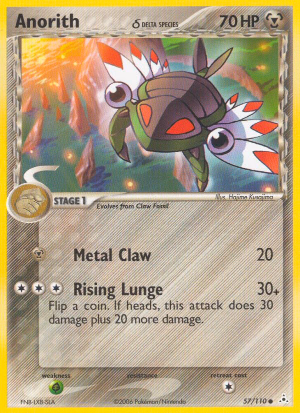 Anorith δ Pokemon card (57/110, Holon Phantoms)