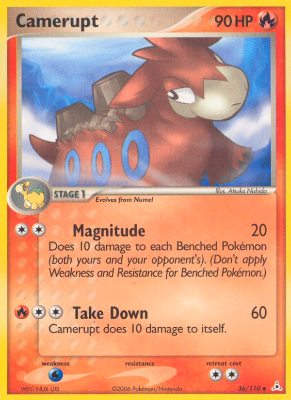 Camerupt Pokemon card (36/110, Holon Phantoms)