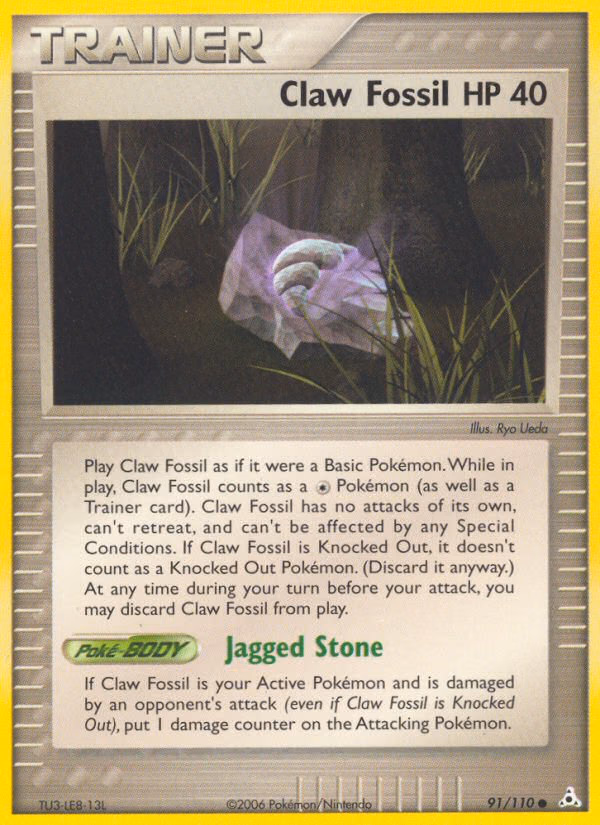 Claw Fossil Pokemon card (91/110, Holon Phantoms)